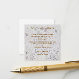 Carte D'accompagnement Élégante enveloppe de mariage florale rose poussié