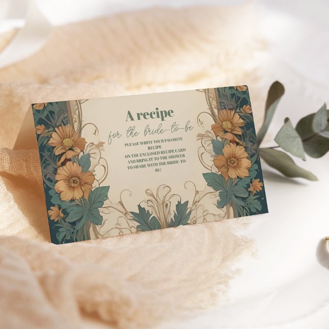 Carte D'accompagnement Elégante Fête des mariées florale Art Nouveau (Créateur téléchargé)