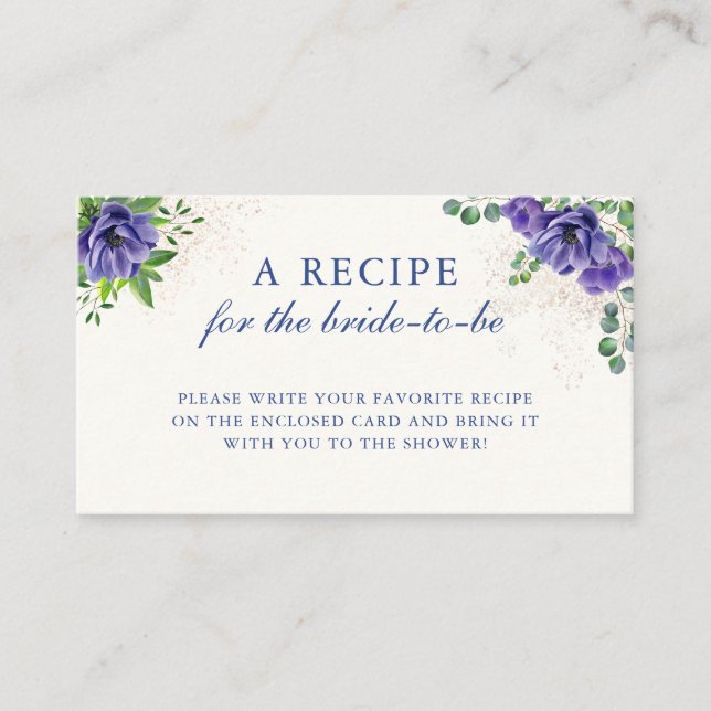 Carte D'accompagnement Elégante Fête des mariées florale Recette Enclôtur (Devant)