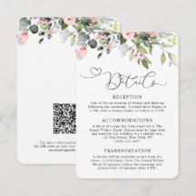 Élégante flore d'eucalyptus Code QR de mariage