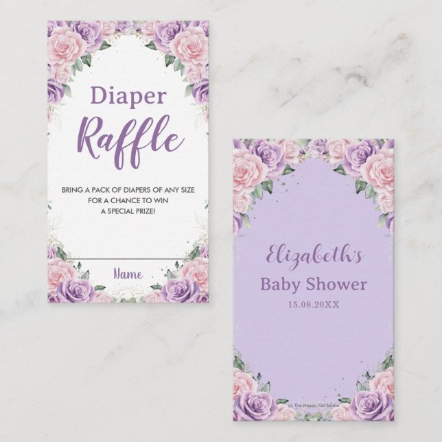 Carte D'accompagnement Élégante Lilac rose floral Lilac (Devant / Derrière)