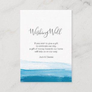 Carte D'accompagnement Elégante ombre bleu aquarelle Wishing Well card