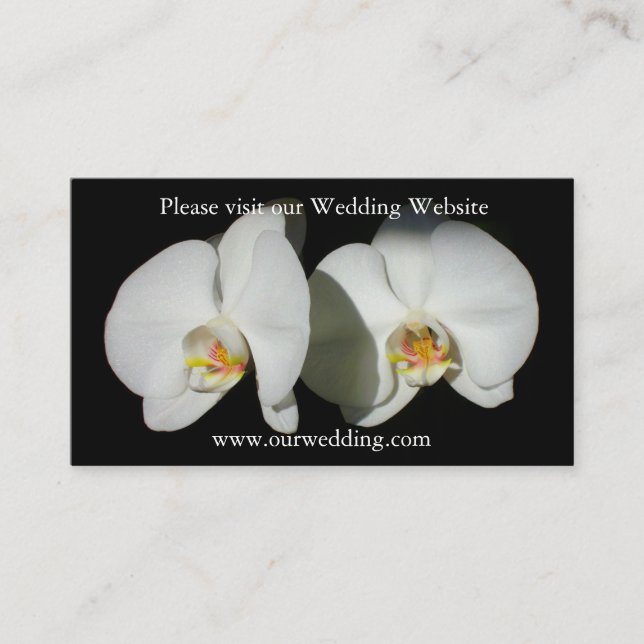 Carte D'accompagnement Elégante orchidée blanche fleurs tropicales floral (Devant)
