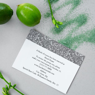 Carte D'accompagnement Elégante Parties scintillant Argent Look Hôtel et 