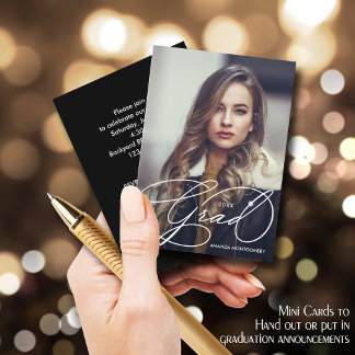 Carte D'accompagnement Élégante Petite Photo Graduation Party