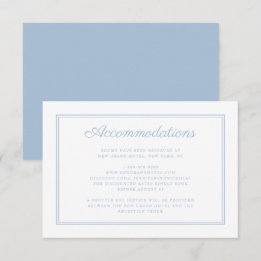 Carte D'accompagnement Élégante Poudre Bleu Script Mariage Hébergement