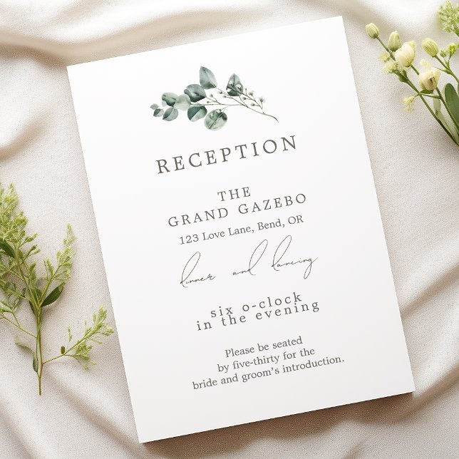 Carte D'accompagnement Elégante Réception De Mariage Botanique (Créateur téléchargé)