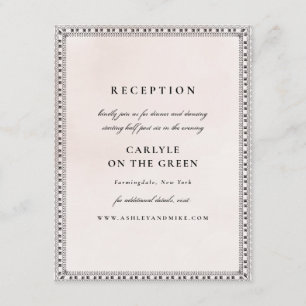 Carte D'accompagnement Elégante réception en dentelle couleur noire et bl