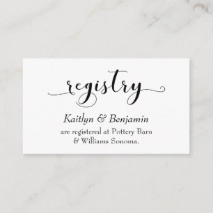 Carte D'accompagnement Élégante typographie de script, Registre Mariage s
