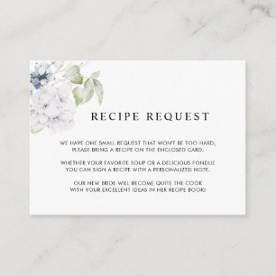 Carte D'accompagnement Elégante verdure et blanc Mariage de fleurs Recett