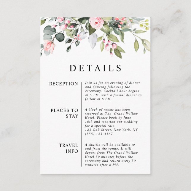 Carte D'accompagnement Élégantes Feuilles de Eucalyptus Floral Code QR de (Devant)