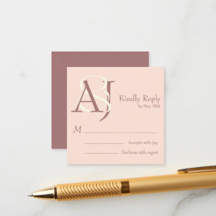 Carte D'accompagnement Élégantes Teintes Terres Chaudes Roses Mariage Ret