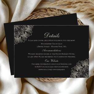 Carte D'accompagnement Élégants détails de mariage indien boho noir Manda