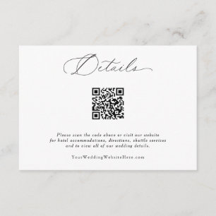 Carte D'accompagnement Élégants Détails de Mariage QR Calligraphie délica