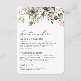 Carte D'accompagnement Élégants détails floraux de verdure d'eucalyptus p