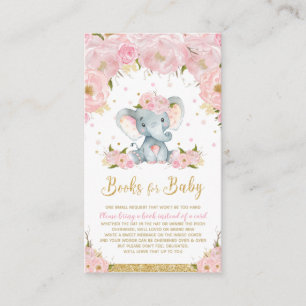 Carte D'accompagnement Élément Floral Baby Shower Apportez un Livre