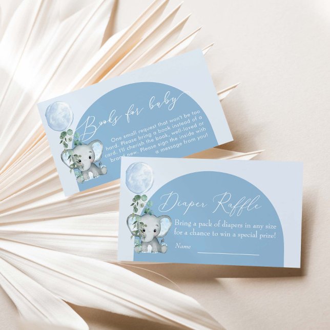 Carte D'accompagnement Elephant avec Baby shower à ballon Refus de couche (Créateur téléchargé)