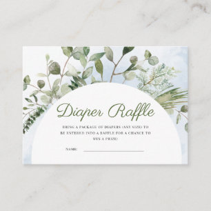 Carte D'accompagnement Elephant Blue Boy Greenery Déchets Raffle
