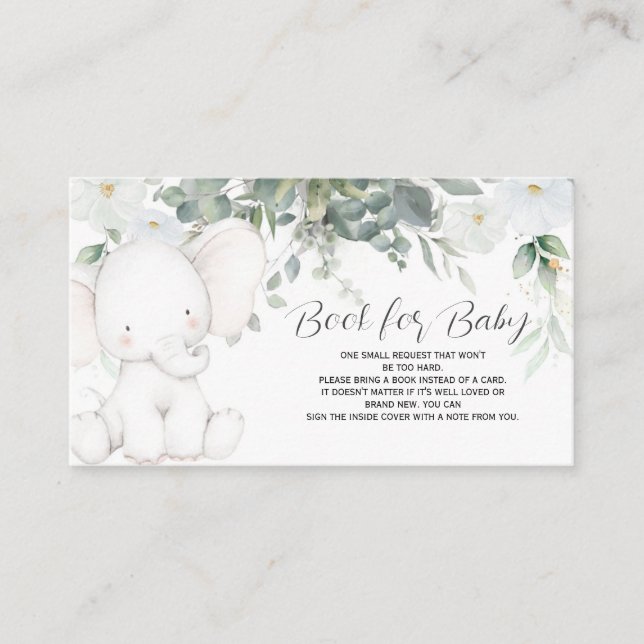 Carte D'accompagnement Elephant Book for Baby Card (Devant)