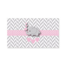 Eléphant gris rose 🐘 Baby shower Déchets Raffin