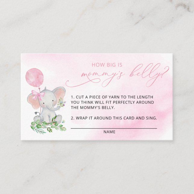 Carte D'accompagnement Elephant How Big is Mommy's Belly Enclôture Card (Devant)