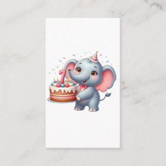 Carte D'accompagnement Éléphant Mignon 7ème Anniversaire