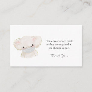 Carte D'accompagnement Eléphant porter un masque facial Baby shower
