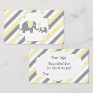 Carte D'accompagnement Eléphants à rayures blanches, jaunes et grises Liv