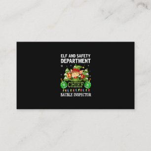 Carte D'accompagnement Elfe et sécurité Chef Bauble Inspecteur Funny Chri
