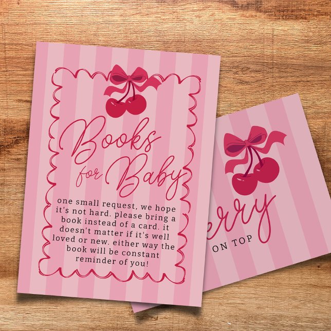 Carte D'accompagnement Elle est la cerise sur les livres roses pour bébé (Créateur téléchargé)