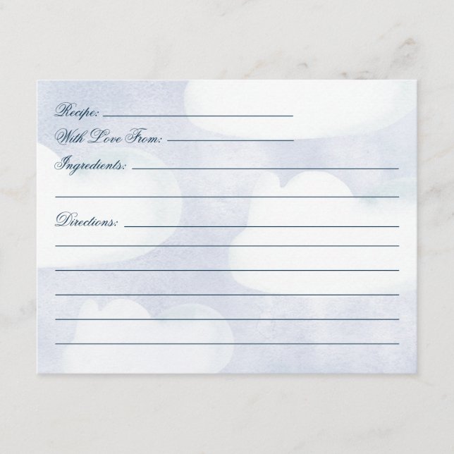 Carte D'accompagnement Elle est sur Cloud Nine Fête des mariées Recette (Devant)