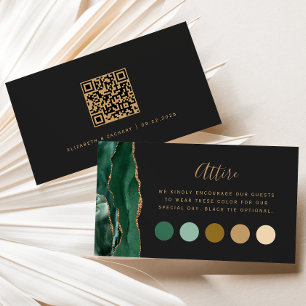 Carte D'accompagnement Emerald Green Agate Dark Mariage Code vestimentair