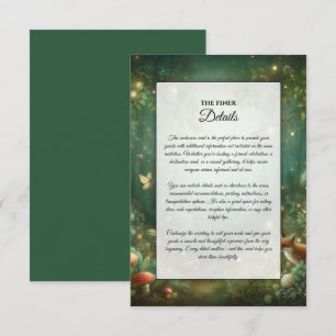 Carte D'accompagnement Emerald Green Mariage forestier enchanté