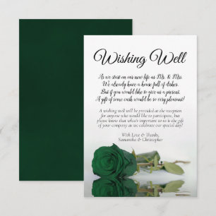 Carte D'accompagnement Emerald Green Mariage Rose souhaite un bon poème
