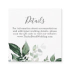 Emerald Greenery QR Code Détails du Mariage