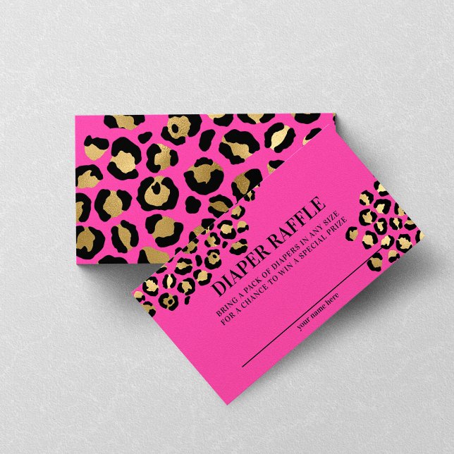 Carte D'accompagnement Empreinte de léopard rose Baby shower Déchets Raff (Créateur téléchargé)
