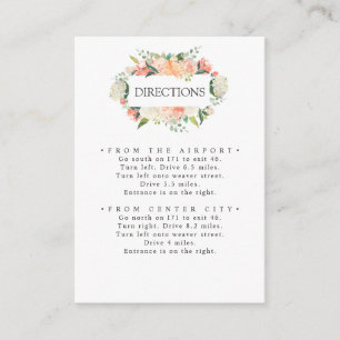Carte D'accompagnement En floraison   Peach Pink Flowers MARIAGE Directio
