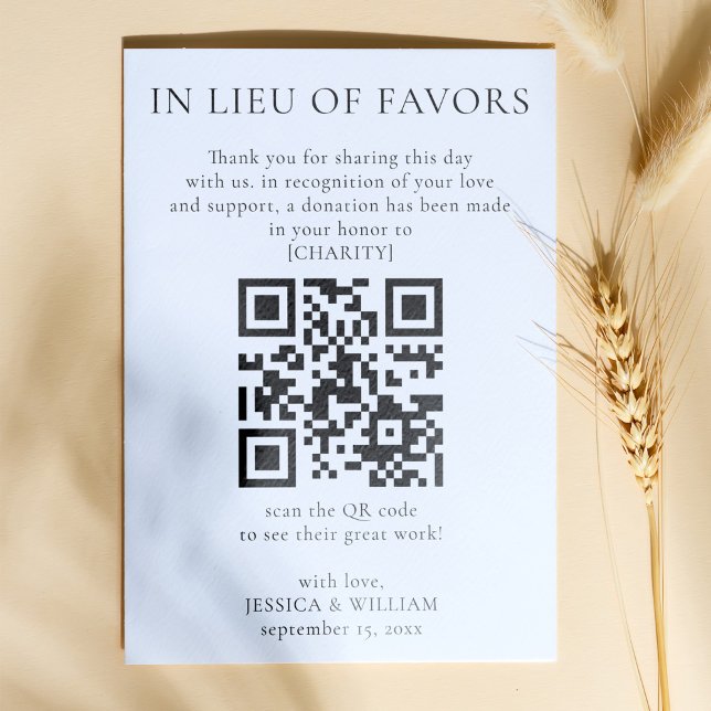 Carte D'accompagnement En remplacement de faveurs avec le code QR pour l' (Créateur téléchargé)