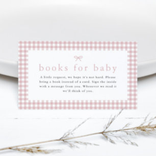 Carte D'accompagnement en vichy Dusty Pink Girls Livres pour le Baby show