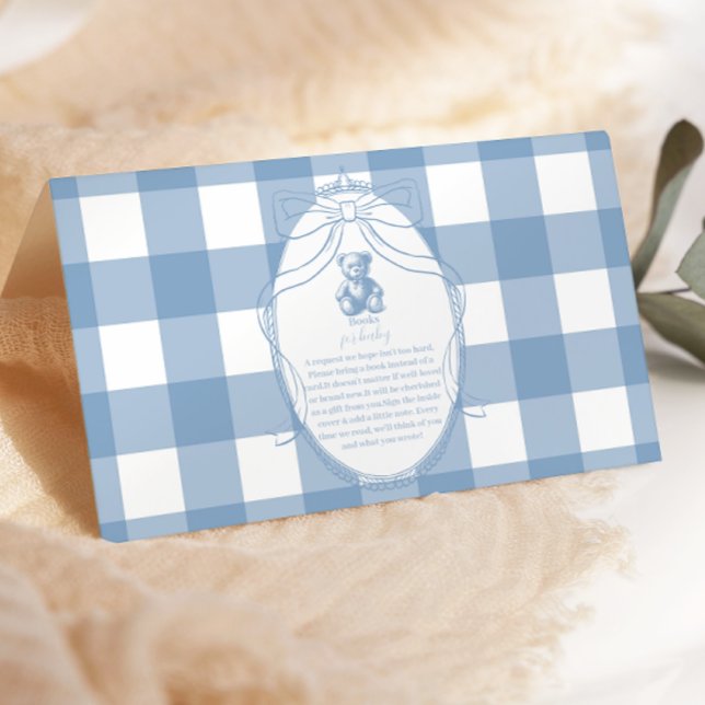 Carte D'accompagnement en vichy Livres français Teddy Bear pour bébé (Créateur téléchargé)