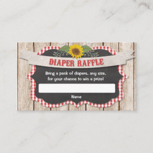 Carte D'accompagnement En vichy rouge tournesol jaune bébé tombole de cou