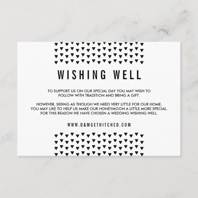 Carte D'accompagnement ENCADREMENT SIMPLE triangle moderne motif noir (Devant)