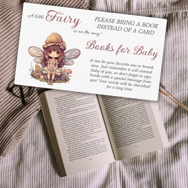 Carte D'accompagnement Enchant Fairy Musrooms Books for Baby shower Game (Créateur téléchargé)