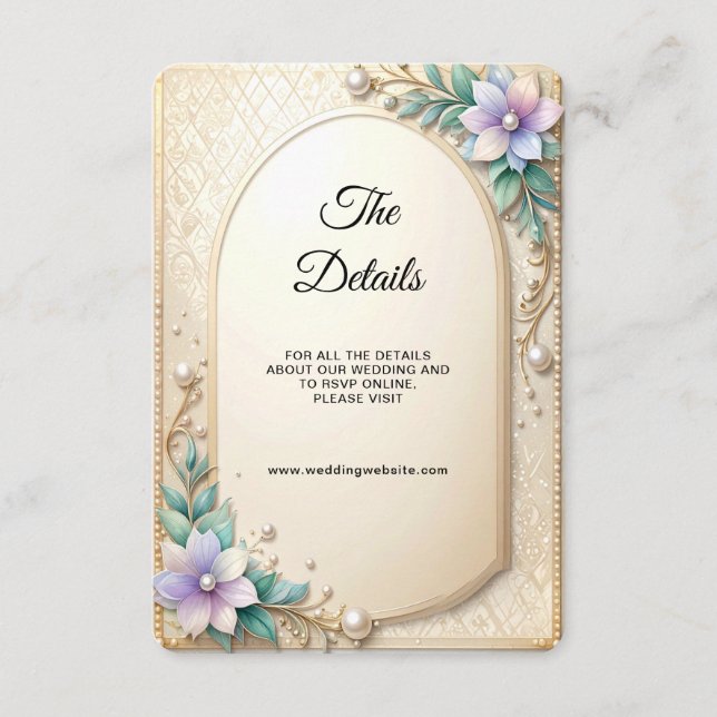 Carte D'accompagnement Enclos de détail de cadre floral décoratif (Devant)