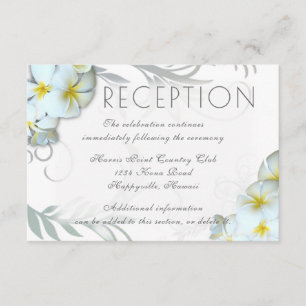 Carte D'accompagnement Enclos de lieu de réception Plumeria Flourish