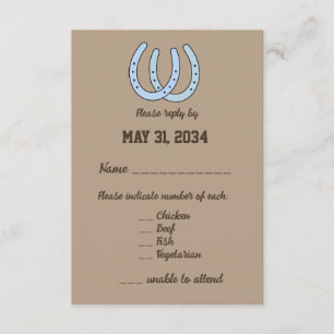 Carte D'accompagnement Enclos de réponse au RSVP de mariage fer à cheval