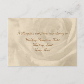 Carte D'accompagnement Enclosure de réception de mariage Rose Vintage