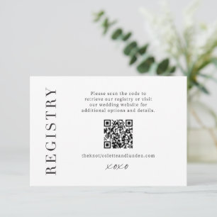 Carte D'accompagnement Enclosure moderne de registre de cadeaux Mariage S