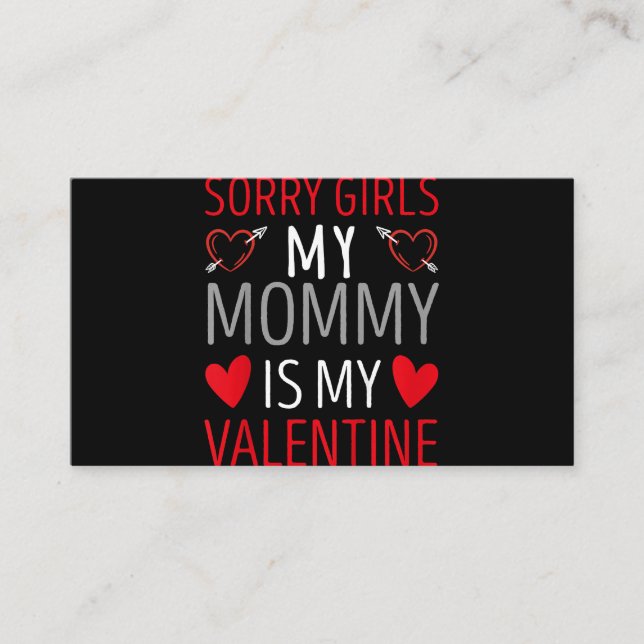 Carte D'accompagnement Enfants Désolé Filles Ma maman Est Ma Valentine Dr (Devant)