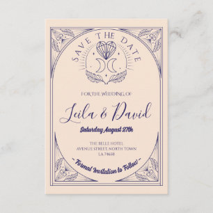 Carte D'accompagnement Enregistrer La Date Tarot Moon Crystal Hearts Mari